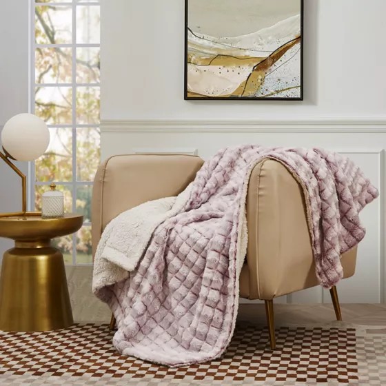 Blue Ridge Home Fashions MicroMink Sherpa Reversible Throw Blanket - primary