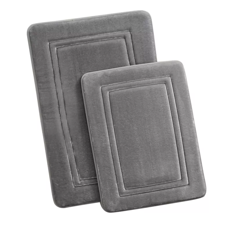 Truly Calm HeiQ AntiMicrobial Memory Foam Bath Rugs- Set of 2, alternative image