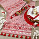 Saro Lifestyle Red Holiday Pattern 16x54 Table Runner, alternative image