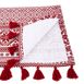 Saro Lifestyle Red Holiday Pattern 16x54 Table Runner, Back