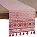 Saro Lifestyle Red Holiday Pattern 16x54 Table Runner, Front