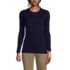 Women's Cotton Modal Long Sleeved Scallop Detail Pullover Sweater, Front