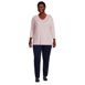 Women's Plus Size Supima Micro Modal 3/4 Sleeve Notch Neck Tunic, alternative image