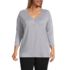 Women's Plus Size Supima Micro Modal 3/4 Sleeve Notch Neck Tunic, Front