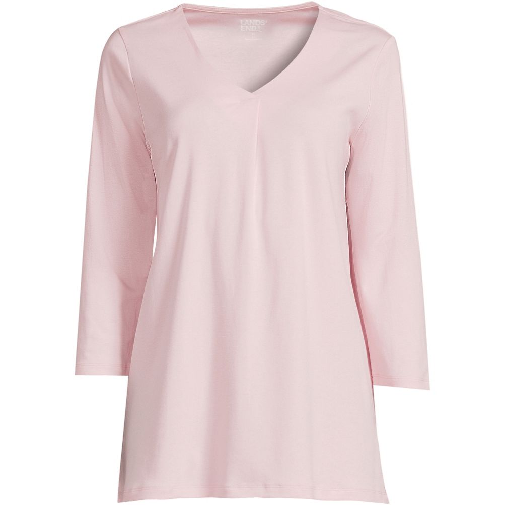 Women's Supima Micro Modal 3/4 Sleeve Notch Neck Tunic