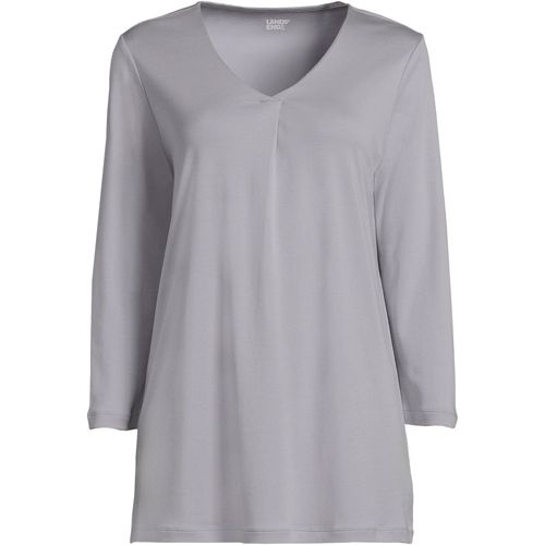 Women's Supima Micro Modal Three Quarter Sleeve Notch Neck Tunic