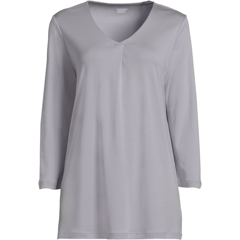 Women's Supima Micro Modal 3/4 Sleeve Notch Neck Tunic