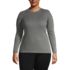Women's Plus Size Cotton Modal Long Sleeved Scallop Detail Pullover Sweater, Front
