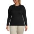 Women's Plus Size Cotton Modal Long Sleeved Scallop Detail Pullover Sweater, Front