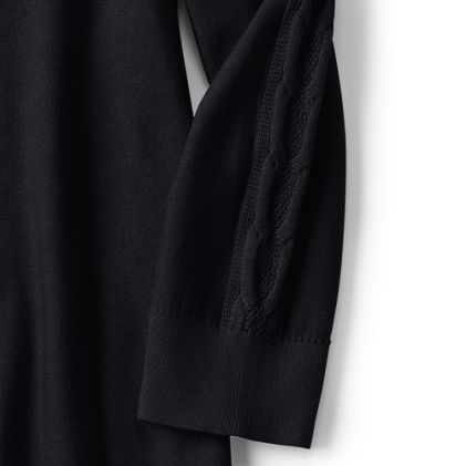 Women's Cotton Modal 3/4 Cable Sleeve Tunic Sweater - image 2