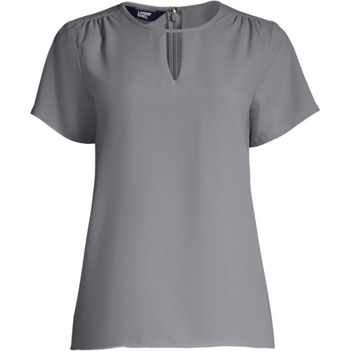 Women's Keyhole Crepe Blouse