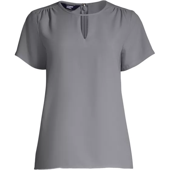 Women's Keyhole Crepe Blouse - primary