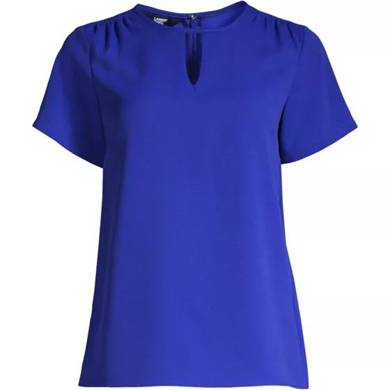 Women's Keyhole Crepe Blouse - primary