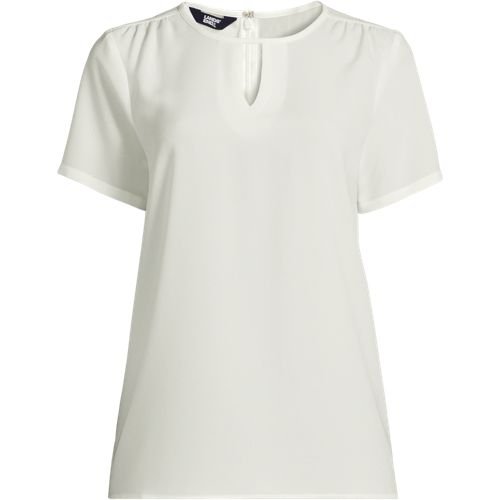 Women's Keyhole Crepe Blouse