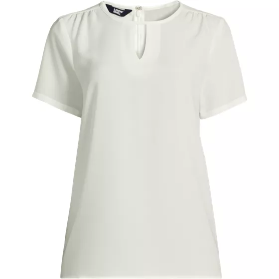 Women's Keyhole Crepe Blouse - primary