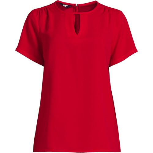 Women's Keyhole Crepe Blouse