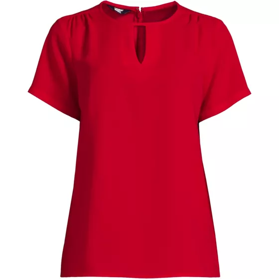 Women's Keyhole Crepe Blouse - primary