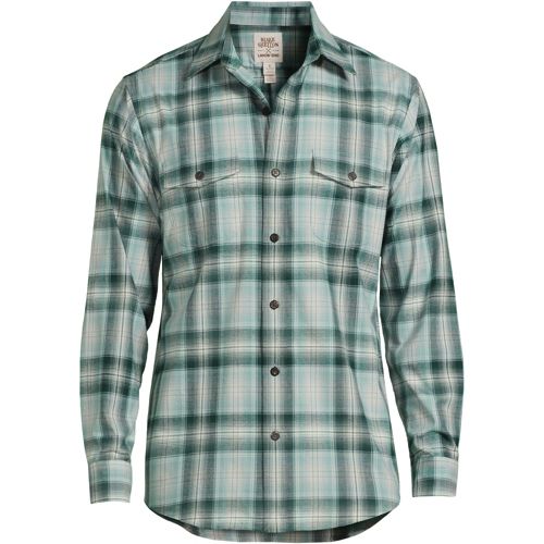 LL Bean Flannel Lined Hurricane Work Shirt Mens Button Up Long Sleeve Blue  XLT