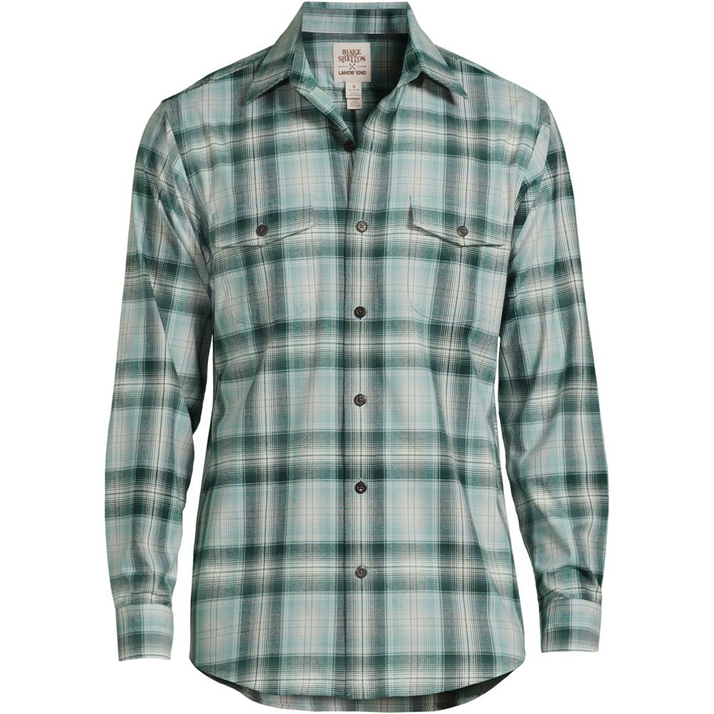 Blake Shelton x Lands' End Men's Traditional Fit Comfort First Lightweight Flannel  Shirt