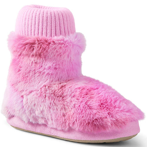 Kids Fuzzy Bootie House Slippers - Secondary