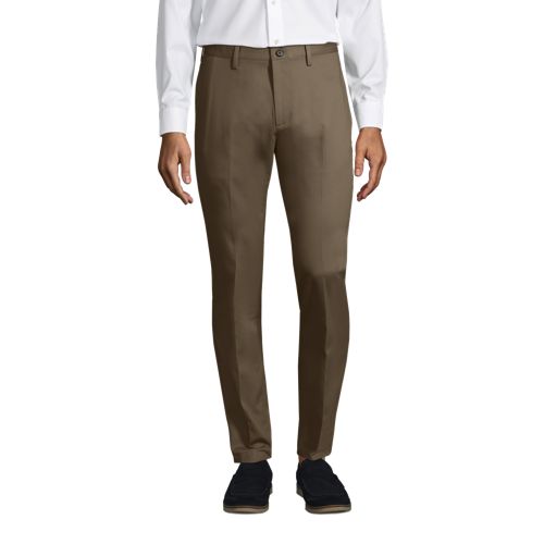 Pantalon Chino Droit Sans Pince Facile d'Entretien, Homme Stature Standard