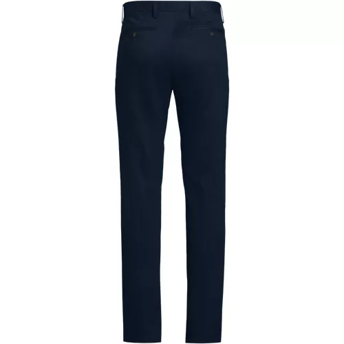 Men's No Iron Straight Fit Plain Front Chino Pant, Back