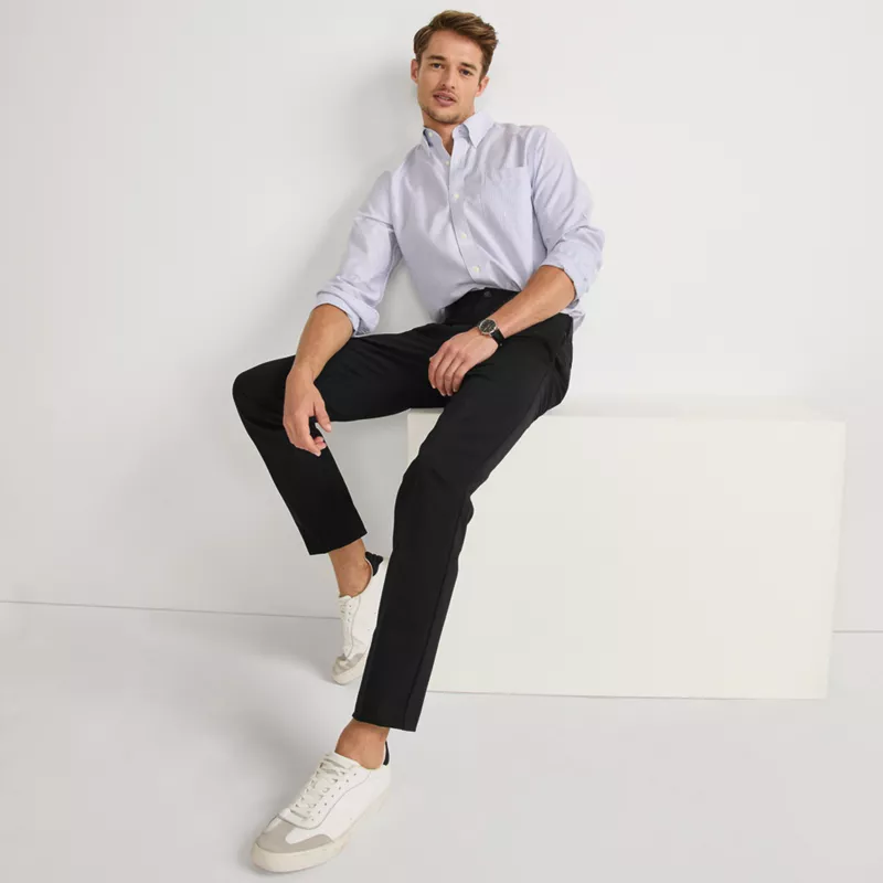 Men's Tall No Iron Straight Fit Plain Front Chino Pant, alternative image