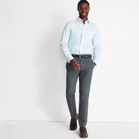 Men's No Iron Straight Fit Plain Front Chino Pant - primary