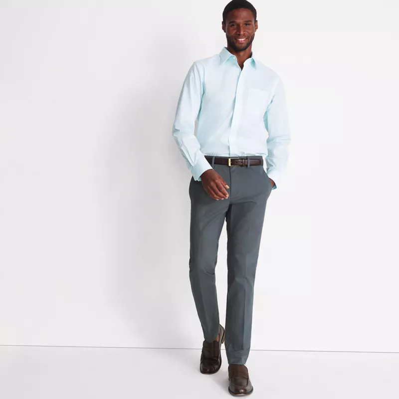 Men's Tall No Iron Straight Fit Plain Front Chino Pant, alternative image