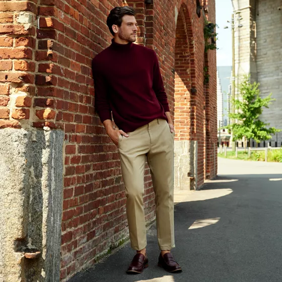 Men's No Iron Straight Fit Plain Front Chino Pant - primary
