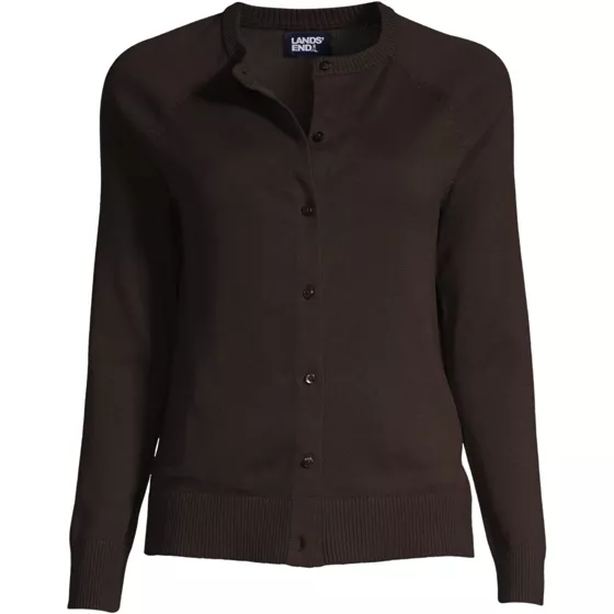 School Uniform Women's Cotton Modal Fine Gauge Cardigan Sweater - primary