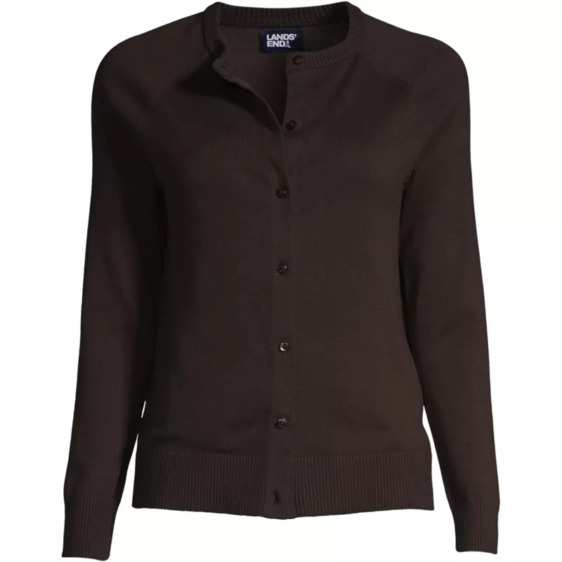 School Uniform Women's Cotton Modal Cardigan Fine Gauge Cardigan Sweater, Front