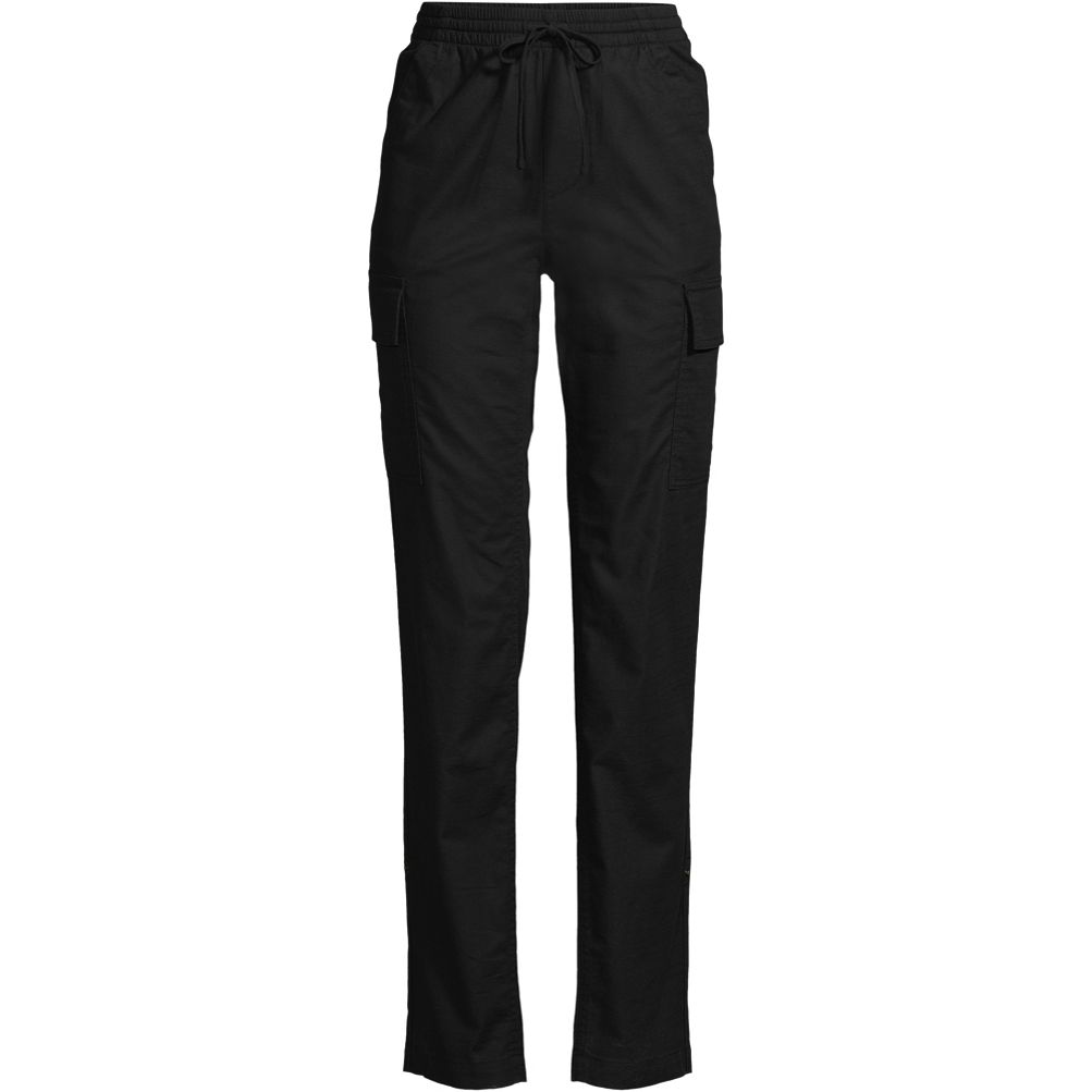 Lands' End Women's Mid Rise Slim Cargo Chino Pants - 10 - Black : Target