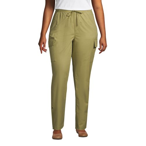 Women's High Waisted Pull On Cotton Tencel Cargo Trousers