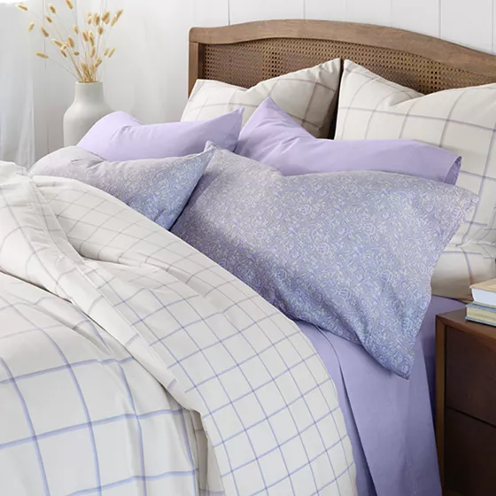 Oxford Yarn Dyed Cotton Reversible Duvet Cover and Sham - primary