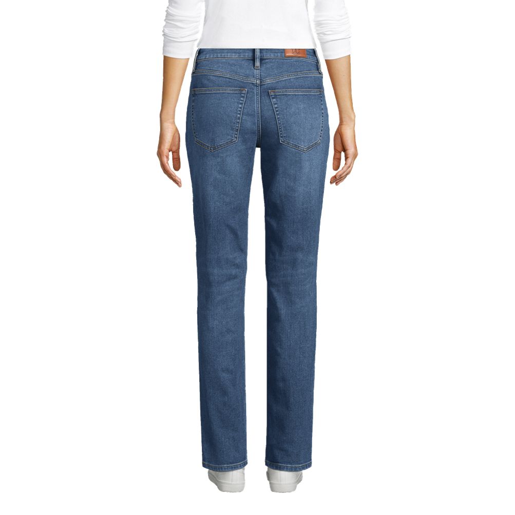 Lands end high shop rise straight leg jeans