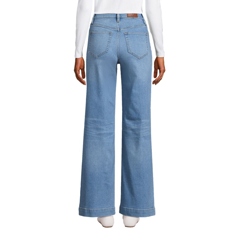 Women's Recover High Rise Wide Leg Blue Jeans | Lands' End