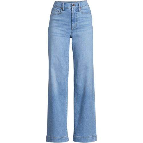 Women's Recover High Rise Wide Leg Blue Jeans, Front
