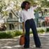 Women's Petite Recover High Rise Wide Leg Blue Jeans, alternative image