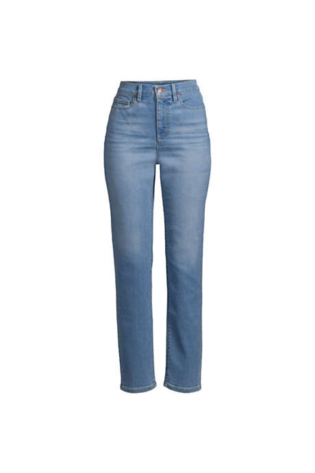 Women's Recover High Rise Straight Leg Ankle Blue Jeans