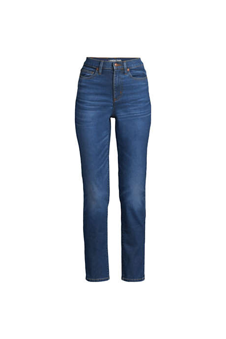 Women's Recover High Rise Straight Leg Ankle Blue Jeans