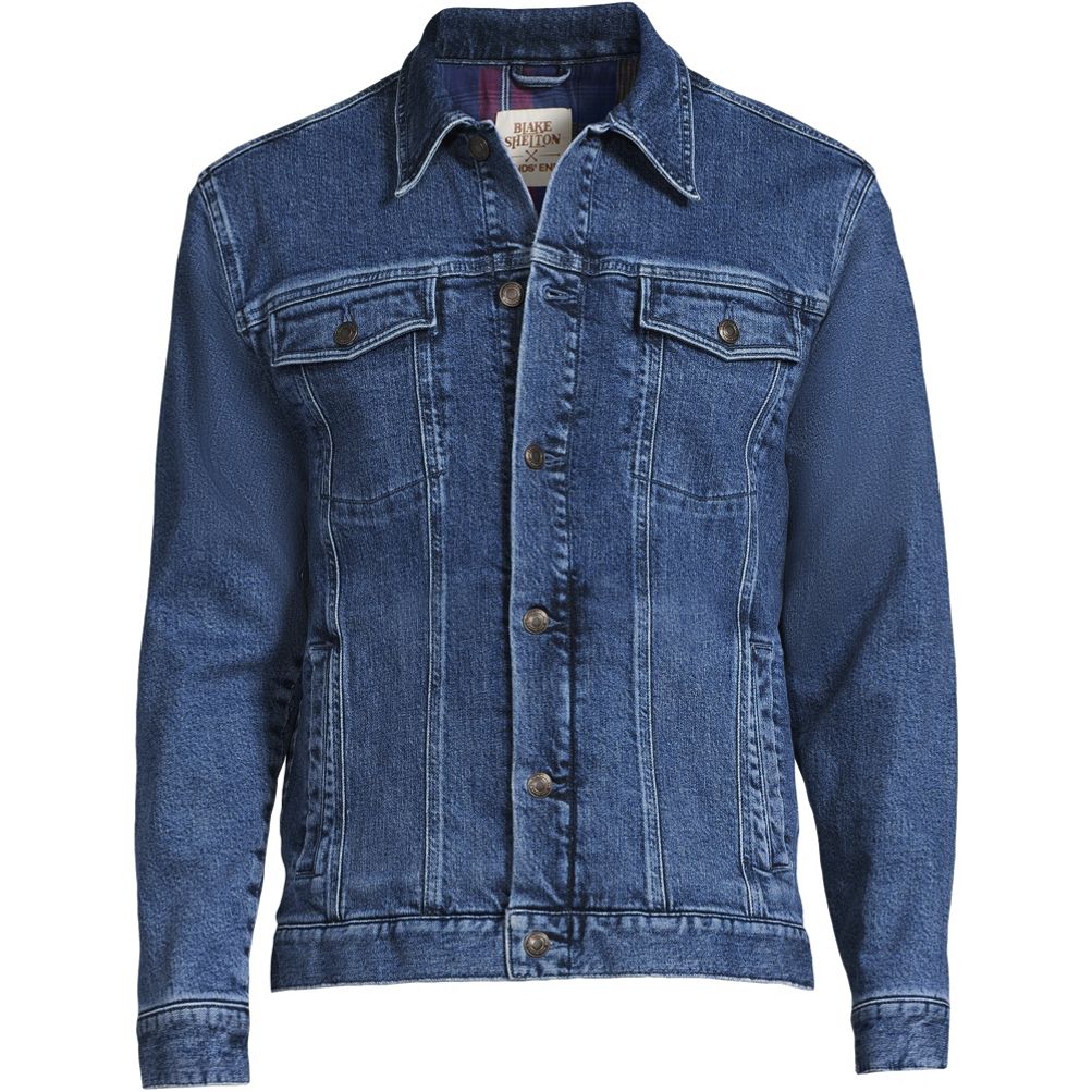 Blake Shelton x Lands' End Men's Big Flannel Lined Denim Jacket