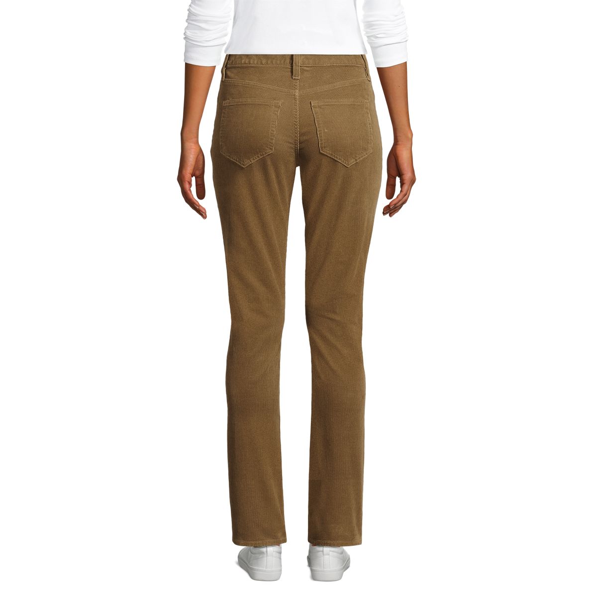 Women's Mid Rise Straight Leg 18 Wale Corduroy Pants