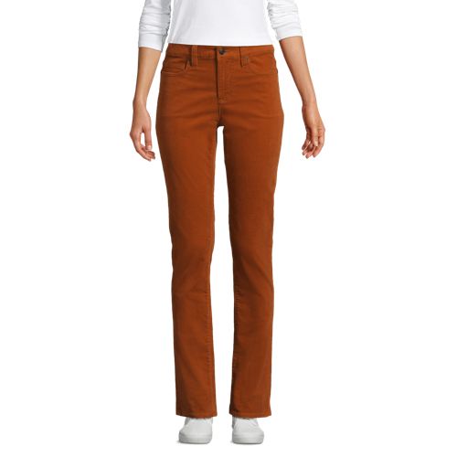  Lands' End Straight Fit Cordhose Mid Waist, Damen, Größe:34 81 Regular, Orange, Baumwoll-mischung, By Lands' End 