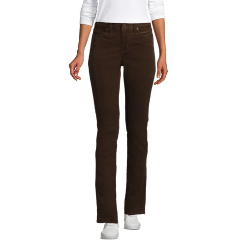 Lands' End Straight Fit Cordhose Mid Waist, Damen, Größe:34 76 Regular, Braun, Baumwoll-mischung, By Lands' End 