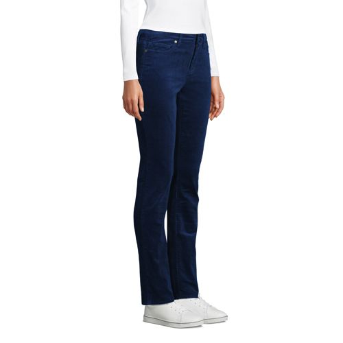 Pantalon Droit en Velours Côtelé Stretch Taille Mi-Haute, Femme Stature Standard image number 2