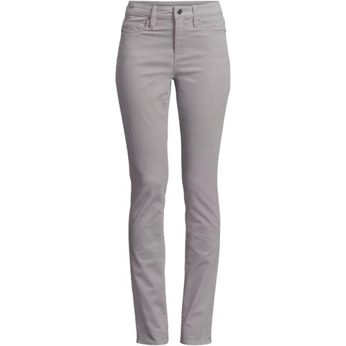 Straight Leg Needlecord Jeans, Mid Rise, Women, size: 26/28, plus, Grey, Cotton-blend, by Lands' End
