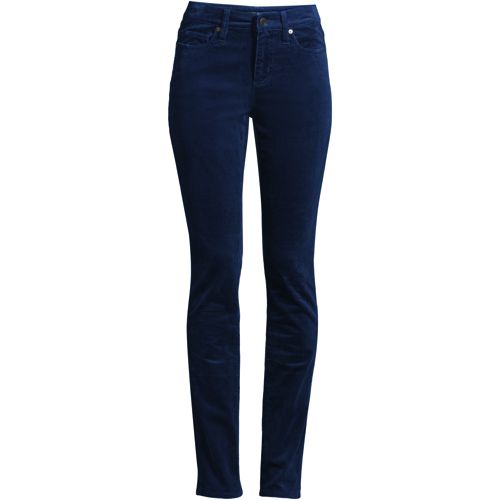 Women's Straight Leg Stretch Cord Jeans, Mid Rise Lands' End