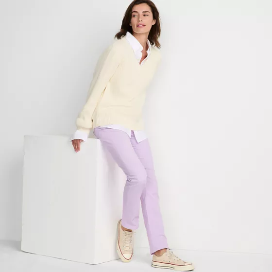 Women's Mid Rise Straight Leg Corduroy Pants - primary