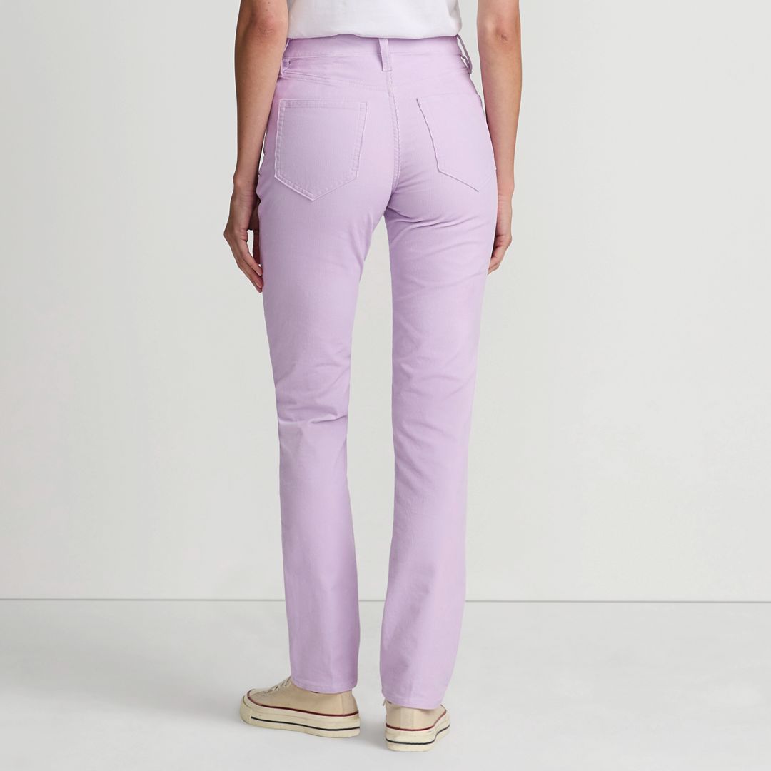 Women's Mid Rise Straight Leg 18 Wale Corduroy Pants